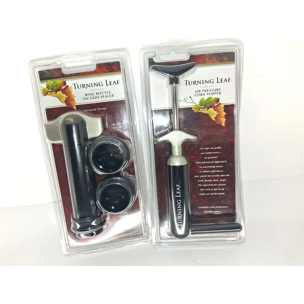 Turning Leaf Wine Bottle Vacuum Sealer Air Pressure Cork Popper